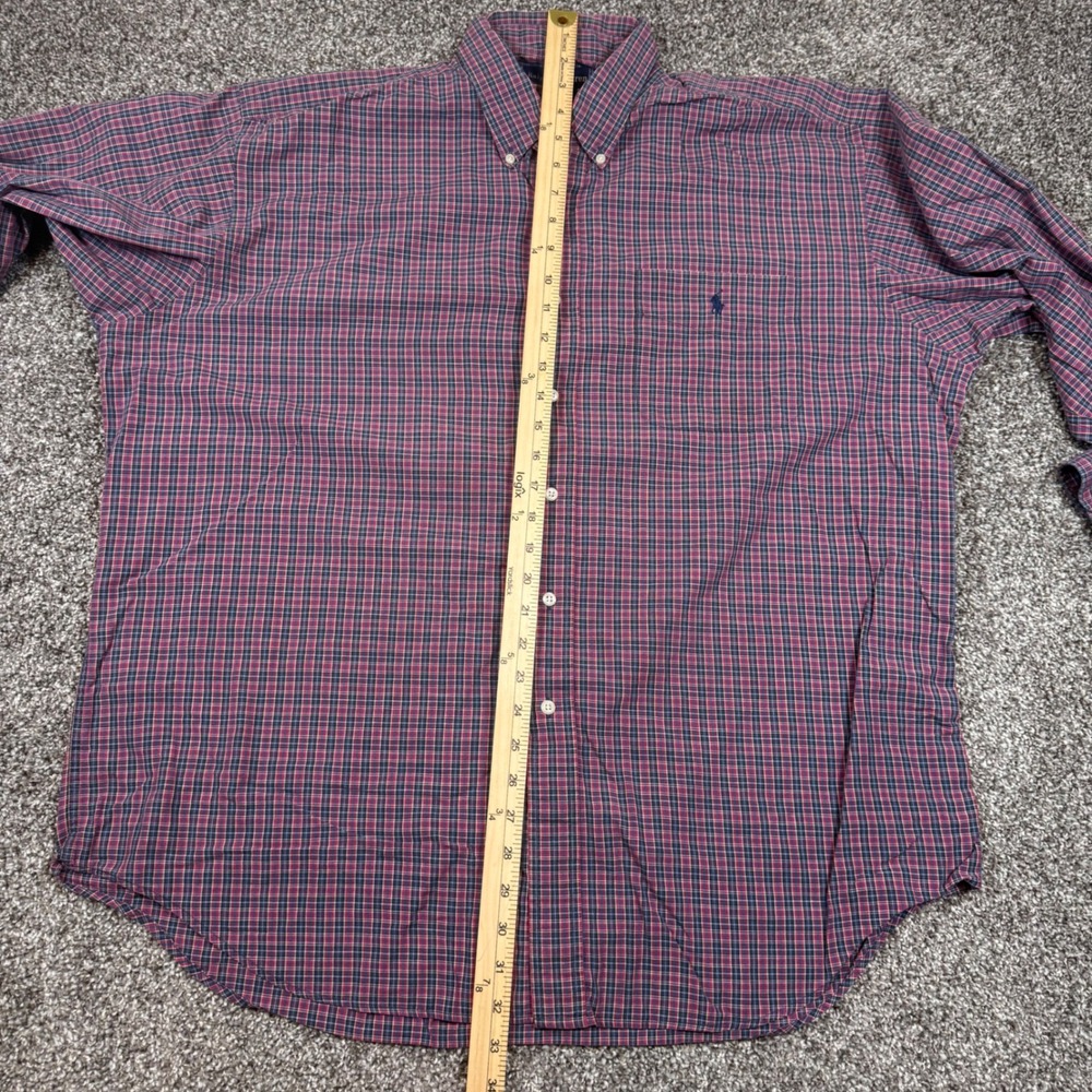 Ralph Lauren Blaire‎ Red Plaid Button Down Shirt Mens XL Long Sleeve Classic Fit - Picture 5 of 6
